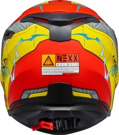 Nexx Integralhelm SX.100 Mit Sonnenblende -Motorradbekleidungsgeschäft sx.100 gigabot red yellow back 1