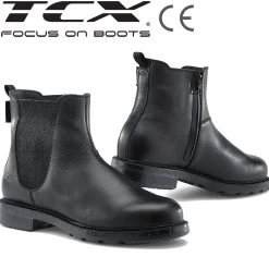 TCX Motorradstiefel STATEN WP Leder Kurzstiefel Wasserdicht CE OrthoLite -Motorradbekleidungsgeschäft tcx staten wp schwarz haupt