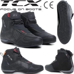 TCX Motorradschuhe R04D WP Wasserdicht CE Groundtrax-Sohle Mit D3O Schutz -Motorradbekleidungsgeschäft tcx r04d wp schwarz haupt