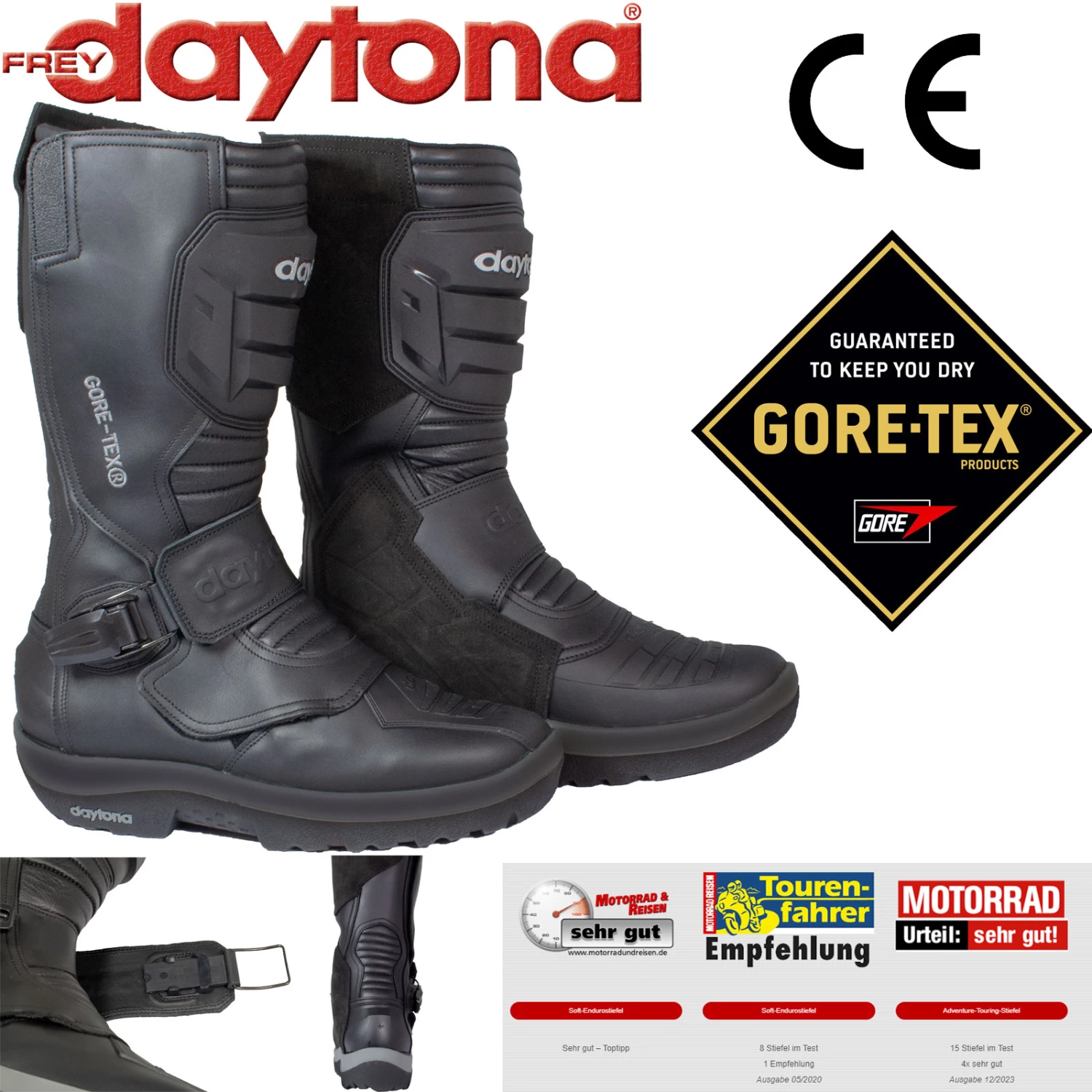 Daytona Gore-Tex Motorradstiefel TransTourMan GTX Wasserdicht Leder 3 Daytona Gore-Tex Motorradstiefel TransTourMan GTX Wasserdicht Leder