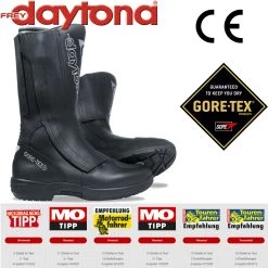 Daytona Gore-Tex Motorradstiefel TRAVEL STAR GTX Wasserdicht CE Voll-Leder Protektoren