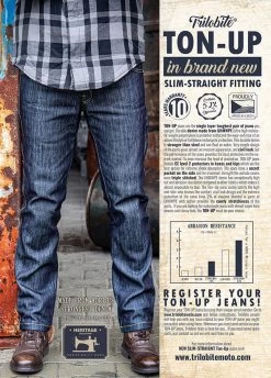 Trilobite Single-Layer-Motorradjeans TON-UP CE Handgemacht Dyneema Denim Aramid Mit Protektoren -Motorradbekleidungsgeschäft trilobite ton up 9