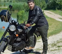 Trilobite Motorradjeans ACID SCRAMBLER Hose Slim Straight Fit CE AA Aramid Mit SAS-TEC Protektoren -Motorradbekleidungsgeschäft trilobite acid scrambler khaki 3 1