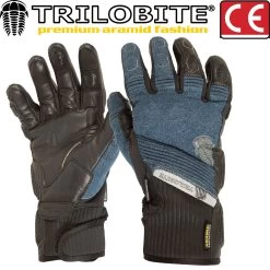 Trilobite Motorradhandschuhe PARADO Herren CE Aramid Denim Leder -Motorradbekleidungsgeschäft trilobite parado handschuhe blau haupt
