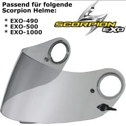 Scorpion Visier KDF11 M Für Helm EXO-490 / 500 / 1000 Vorbereitet Für Max Vision Pinlock -Motorradbekleidungsgeschäft visier 490 leicht getoent haupt
