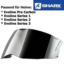 Shark Visier Für Evoline Series 3 & 2 & 1 Sowie Evoline Pro Carbon -Motorradbekleidungsgeschäft visier evoline silber haupt