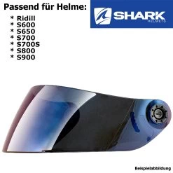 Shark Visier Für Helm Ridill / S600 / S650 / S700 / S700S / S800 / S900 -Motorradbekleidungsgeschäft visier ridill blau haupt 1