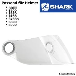 Shark Visier Für Helm Ridill / S600 / S650 / S700 / S700S / S800 / S900 -Motorradbekleidungsgeschäft visier ridill klar haupt 2