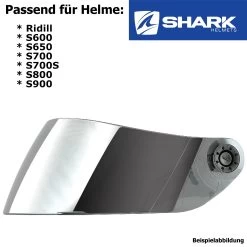 Shark Visier Für Helm Ridill / S600 / S650 / S700 / S700S / S800 / S900 -Motorradbekleidungsgeschäft visier ridill silber haupt 1
