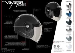 Roof Semi-Jet Helm VOYAGER CARBON Mit 50% Getöntem Antifog-Visier Und ECE 22.05 19 Roof Semi-Jet Helm VOYAGER CARBON Mit 50% Getöntem Antifog-Visier Und ECE 22.05 -Motorradbekleidungsgeschäft voyager carbon details2