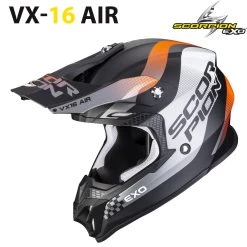 Scorpion Crosshelm VX-16 Air Mit Doppel-D-Verschluss Pumpsystem Und Helmschirm -Motorradbekleidungsgeschäft vx16a soul matblaora haupt