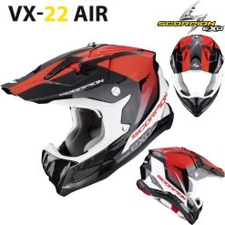 Scorpion Crosshelm VX-22 AIR Premium-Offroad Helm ECE 22.06 Mit Doppel-D Verschluss Und AirFit Technik -Motorradbekleidungsgeschäft vx22a attis blared haupt