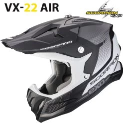 Scorpion Crosshelm VX-22 AIR Premium-Offroad Helm ECE 22.06 Mit Doppel-D Verschluss Und AirFit Technik -Motorradbekleidungsgeschäft vx22a attis matblasil haupt