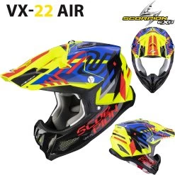 Scorpion Crosshelm VX-22 AIR Premium-Offroad Helm ECE 22.06 Mit Doppel-D Verschluss Und AirFit Technik -Motorradbekleidungsgeschäft vx22a neox neoyelblured haupt 1