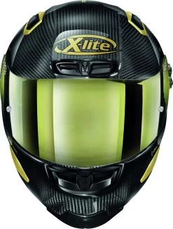 X-Lite Integralhelm X-803 RS ULTRA CARBON Special Editions Golden Silver Iridium Mit Passendem Extra Visier -Motorradbekleidungsgeschäft x 803 rs ultra carbon golden edition carb 33 front 2