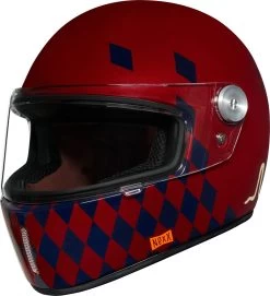 Nexx Retro-Integralhelm X.G100R Mit Vollvisier Inklusive Helmschirm -Motorradbekleidungsgeschäft x.g100r checkmate burgundy 3 4