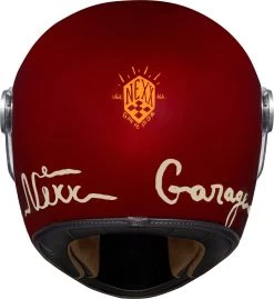 Nexx Retro-Integralhelm X.G100R Mit Vollvisier Inklusive Helmschirm -Motorradbekleidungsgeschäft x.g100r checkmate burgundy back