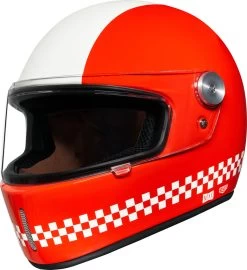Nexx Retro-Integralhelm X.G100R Mit Vollvisier Inklusive Helmschirm -Motorradbekleidungsgeschäft x.g100r finish line red white 3 4