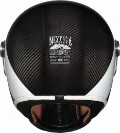 Nexx Retro-Integralhelm X.G100R Mit Vollvisier Inklusive Helmschirm -Motorradbekleidungsgeschäft x.g100r salt flats carbon white back