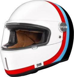 Nexx Retro-Integralhelm X.G100R Mit Vollvisier Inklusive Helmschirm -Motorradbekleidungsgeschäft x.g100r speedway white blue 3 4 1