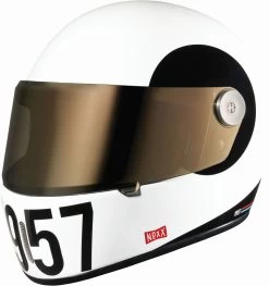 Nexx Retro-Integralhelm X.G100R Mit Vollvisier Inklusive Helmschirm -Motorradbekleidungsgeschäft x.g100r sputnik white black 3 4