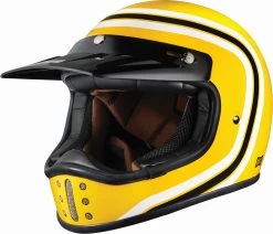 Nexx Retro-Crosshelm X.G200 Inklusive Verstellbarem Helmschirm Und Doppel-D-Ringverschluss -Motorradbekleidungsgeschäft x.g200 ghardaia yellow black 3 4