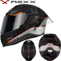 Nexx Sport-Integralhelm X.R3R Carbon Fiberglas F.I.M Mit Doppel-D Verschluss Und Heckspoiler -Motorradbekleidungsgeschäft x.r3r aniversario haupt