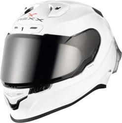 Nexx Sport-Integralhelm X.R3R Carbon Fiberglas F.I.M Mit Doppel-D Verschluss Und Heckspoiler -Motorradbekleidungsgeschäft x.r3r plain white 3 4 1