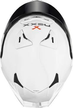 Nexx Sport-Integralhelm X.R3R Carbon Fiberglas F.I.M Mit Doppel-D Verschluss Und Heckspoiler -Motorradbekleidungsgeschäft x.r3r plain white top 1