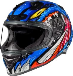 Nexx Sport-Integralhelm X.R3R Carbon Fiberglas F.I.M Mit Doppel-D Verschluss Und Heckspoiler -Motorradbekleidungsgeschäft x.r3r zorga blue 3 4