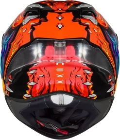 Nexx Sport-Integralhelm X.R3R Carbon Fiberglas F.I.M Mit Doppel-D Verschluss Und Heckspoiler -Motorradbekleidungsgeschäft x.r3r zorga orange back