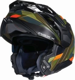 Nexx Endurohelm X.VILIJORD Klapphelm Mit Abnehmbaren Helmschirm -Motorradbekleidungsgeschäft x.vilijord taiga green orange mt 3 4