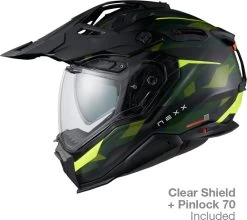 Nexx X.WED3 Adventure Helm ECE 22.06 Mit FSR System Pinlock Sonnenblende Und Extra Visier -Motorradbekleidungsgeschäft x.wed3 trailmania green neon mt 2