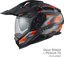Nexx X.WED3 Adventure Helm ECE 22.06 Mit FSR System Pinlock Sonnenblende Und Extra Visier -Motorradbekleidungsgeschäft x.wed3 trailmania grey orange mt 2