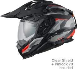 Nexx X.WED3 Adventure Helm ECE 22.06 Mit FSR System Pinlock Sonnenblende Und Extra Visier -Motorradbekleidungsgeschäft x.wed3 trailmania grey red mt 2
