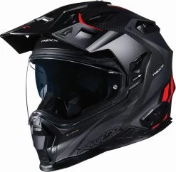 Nexx Adventure-Integralhelm X.WED2 Mit Helmschirm Und Sonnenblende -Motorradbekleidungsgeschäft x.wed 2 vaal grey red mt 3 4