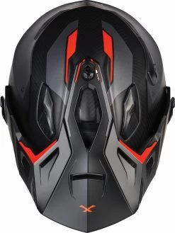 Nexx Adventure-Integralhelm X.WED2 Mit Helmschirm Und Sonnenblende -Motorradbekleidungsgeschäft x.wed 2 vaal grey red mt top