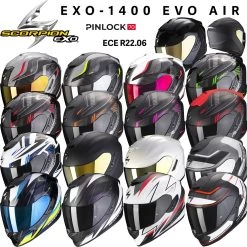 Scorpion Integralhelm EXO-1400 EVO AIR Mit AirFit System ECE 22.06 Sonnenblende Und MaxVision Pinlock -Motorradbekleidungsgeschäft x scorpion exo 1400 evo air ebay hauptbild