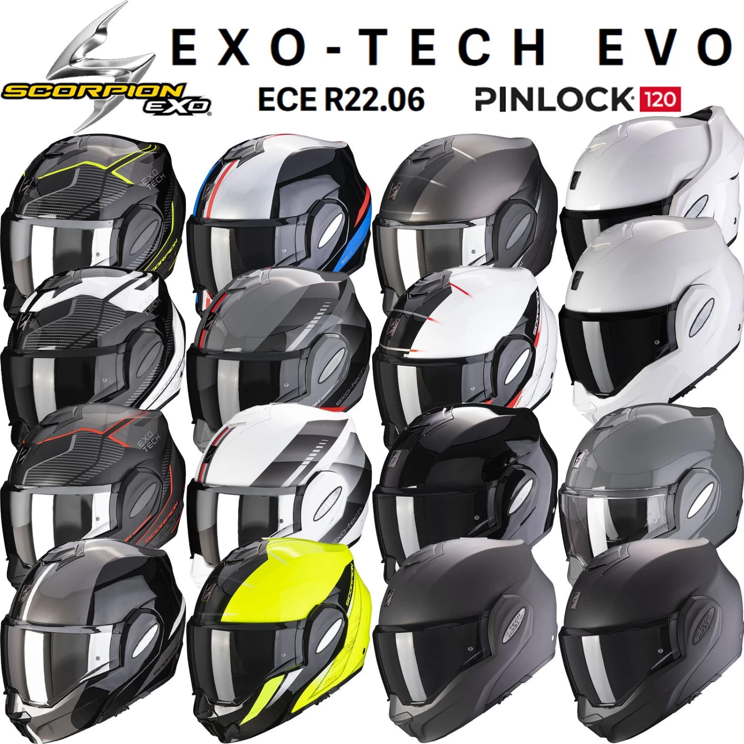 Scorpion Klapphelm EXO-TECH EVO 180 Grad Flip-Back Mit Sonnenblende ECE 22.06 Pinlock 18 Scorpion Klapphelm EXO-TECH EVO 180 Grad Flip-Back Mit Sonnenblende ECE 22.06 Pinlock – Bild 16