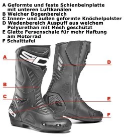 SIDI Motorradstiefel PERFORMER GORE Tex Wasserdicht Sportstiefel Mit Protektoren CE -Motorradbekleidungsgeschäft x sidi performer gore detail