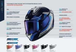 Shark Skwal I3 Integralhelm Mit LED ECE 22.06 +EXTRA VISIER Mit Max Vision Pinlock Und Sonnenblende -Motorradbekleidungsgeschäft x skwal i3 detail 1 1