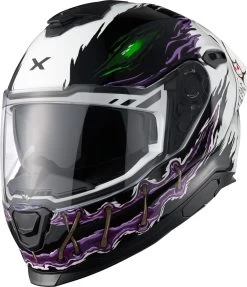 Nexx Y.100R Racer Sport-Integralhelm ECE 22.06 Mit Pinlock Sonnenblende Spoiler -Motorradbekleidungsgeschäft y.100r night rider white 3 4