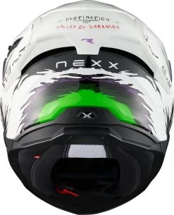 Nexx Y.100R Racer Sport-Integralhelm ECE 22.06 Mit Pinlock Sonnenblende Spoiler -Motorradbekleidungsgeschäft y.100r night rider white back