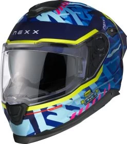 Nexx Y.100R Racer Sport-Integralhelm ECE 22.06 Mit Pinlock Sonnenblende Spoiler -Motorradbekleidungsgeschäft y.100r urbangram indigo blue mt 3 4