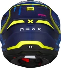 Nexx Y.100R Racer Sport-Integralhelm ECE 22.06 Mit Pinlock Sonnenblende Spoiler -Motorradbekleidungsgeschäft y.100r urbangram indigo blue mt back