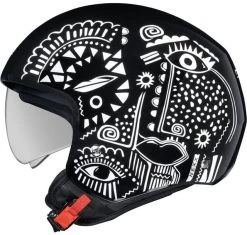 Nexx Y.10 Jethelm ECE 22.06 Mit Sonnenblende -Motorradbekleidungsgeschäft y.10 artville schwarz weiss 1