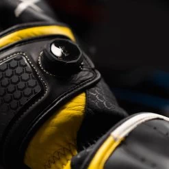 Knox HANDROID MK5 Motorradhandschuhe CE Mit BOA-Verschluss Lange Stulpe -Motorradbekleidungsgeschäft yellow cuff boa