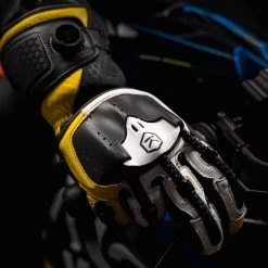 Knox HANDROID MK5 Motorradhandschuhe CE Mit BOA-Verschluss Lange Stulpe -Motorradbekleidungsgeschäft yellow handroid